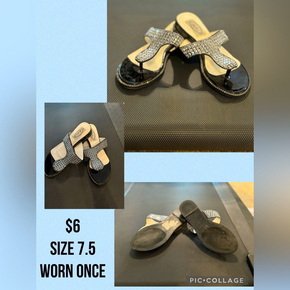 Like new flat blingy sandals